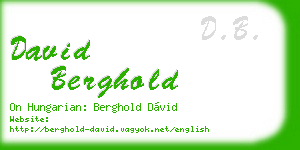 david berghold business card